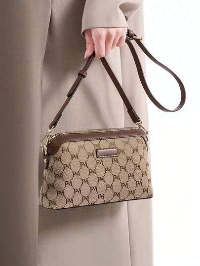 Dedoo Vintage Plaid & Letter Print Square Bag, Casual Luxury Style, Elegant Shoulder/Crossbody Bag Suitable For Middle-Aged Women. Detachable Strap, Can Be Used As Shoulder Bag, Crossbody Bag Or Clutch, Highly Practical. Suitable For Daily Work, Shopping, Dating, Commuting And Other Occasions.