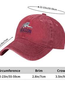 Jackson State Vintage Washed Distressed Baseball Cap Golf Dad Hat For Men Women - Đỏ - Xem 6