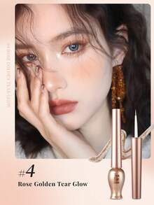 ETUDE Waterproof Liquid Eyeliner, Long-Lasting Black, Smudge-Proof, Dense Eyeliner, Perfect For Festivals And Makeup Gifts, Waterproof And Sweat-Resistant - Designed To Be Smudge-Proof, Easy To Apply, Quick-Drying, Suitable For Professional And Daily Use, Great For Makeup Lovers And Beginners, Korean Eyeliner. 8g/0.28oz - #4 Rose Golden Tear Glow - View 2