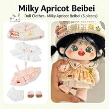 1 pieza [solo ropa] Vestido de muñeca de algodón de 20 cm, falda de vestir diario de muñeca de peluche de 20 cm, ropa de personaje de anime unisex, muñeca de peluche suave, regalo asequible y lindo para niñas - Multicolor - Ver 5