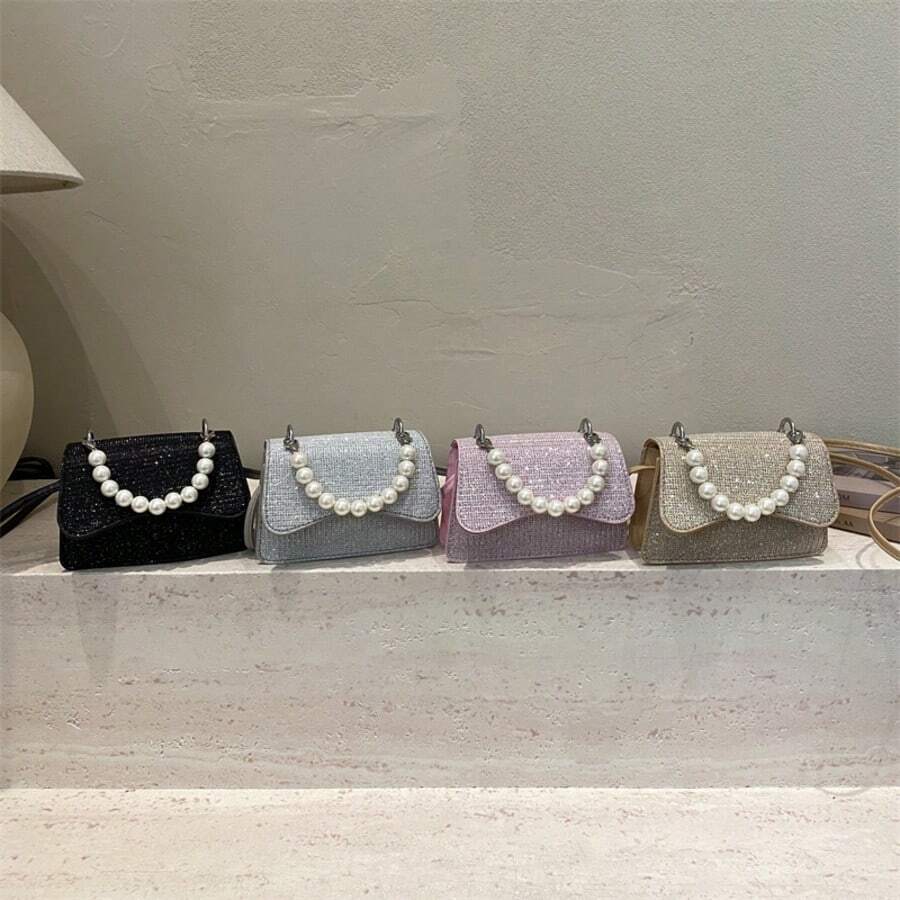 2026 New Mini Handbag, Colorful Square Bag, Pearl Handbag, Versatile Dual Handle Shoulder Bag For Women, Suitable For Outdoor, Home, Shopping, Lipstick Pouch, Coin Purse