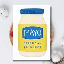 1Pc Birthday Card With Mayonnaise As The Theme, Accompanied By An Envelope - "Happy Birthday" Pun - Fun And Innovative Birthday Card, Suitable For Anyone - Food And Humor Celebration Message Card - View 6
