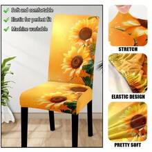 White Background Lemon Pattern Decoration Kit, Set Of 1 Piece/2 Pieces/4 Pieces/6 Pieces/8 Pieces/36 Pieces, High Elasticity All Inclusive Washable Soft Protective Cover, Using 2D Flat Printing Technology, Easy To Install And Clean. Suitable For Indoor Decoration, Outdoor Dining, Gathering Occasions, Restaurants, Parties, And Hotels As Decorative Chair Covers, And Can Also Be Given As Gifts. - Multicolor - View 11