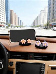 Soporte de teléfono para coche con forma de flor, soporte de navegación de material ABS para el salpicadero - Multicolor - Ver 2