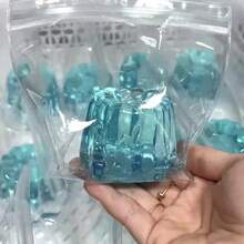 1个软胶挤压玩具，冰蓝色透明慢回弹捏捏乐，带粘性纹理，缓解压力解压玩具 - 彩色 - 查看 2