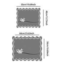 1pc Gray Background Blank Frame Multi-Purpose Absorbent Mat, Polyester Water Absorbent Countertop Protective Pad, Suitable For Kitchen, Dining Table Decor, Dish Drying, Washing Machine And Coffee Maker Pad, Bathroom Vanity Cup Coaster, Kitchen Accessories, Party Supplies - Line Drawing Of Lotus - View 11