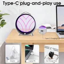 USB充电式电动灭蚊灯，便携式壁挂/桌面两用灭蚊灯，适用于卧室、房间、厨房、花园、露营、家庭，驱赶蚊子、苍蝇、飞蛾、果蝇、昆虫 - 彩色 - 查看 4