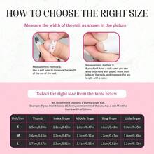 Red Rhinestone French Tip Fake Nails Long Handmade Press On Nails Almond False Nails With 3D Designs Luxury Glue On Nail Full Cover Stick On Nail For Women Manicure 10Pcs (Size M) - 樣式04 - 查看 5