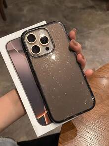 Funda de teléfono premium con purpurina brillante rosa, lentejuelas, transparente, compatible con iPhone, resistente al agua, a los golpes y a los arañazos, regalo del Día de la Mujer - 1 unidad - Ver 3