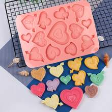 1pc Heart Shaped Cookie Cutter Silicone Mold, Baking Tool For Cake Decoration, Cookies, Chocolate, Candy, Pudding And More - View 4