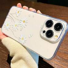1pc Minimalist Fresh Daisy Flower Transparent Soft Phone Case - Clear - View 3