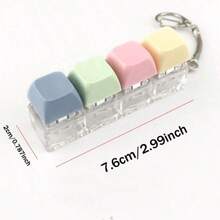 1PC Button Toy, Stress Relief Keyboard Keychain, Colorful Fingertip Toy, Can Effectively Relieve Stress And Has Bright Macaron Colors. The Appearance, Color And Design Are Very Attractive, Making It A Perfect Choice For Party Gifts, Presents And Gifts For Friends - Multicolor - View 9