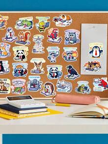 50 pezzi Adesivi divertenti di animali, adesivi carini di animali per borracce, scrapbooking, regali di animali, adesivi in vinile impermeabili - Multicolore - Visualizzare 10
