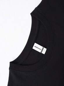 Camiseta Casual Negra para Mujer, con Estampado de las Palabras del Salmo 23 El Señor mi pastor, Mangas Cortas Regulares y Cuello Redondo, Tela Cómoda con Ligera Elasticidad AVPE - Negro - Ver 3