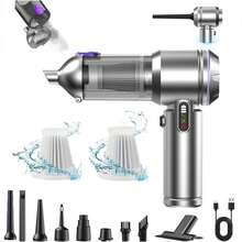 Soplador inalámbrico portátil de 17000PA, alta potencia, mini aspiradora, limpieza con un solo botón, soplador de aire comprimido de cuatro en uno, motor sin escobillas, adecuado para automóvil, hogar, oficina, campamento, teclado de computadora y limpieza de portátil - Aspiradora 108 - Ver 2