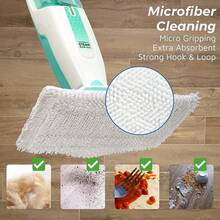 F Flammi 4-Pack Microfiber Mop Pads Refills Compatible With Shark Steam Mop S1000 S1000A S1001C S2001, Washable & Reusable Replacement Pads For Hardwood, Tile, And Stone Floors - 4 Miếng lót tái sử dụng - màu trắng - Xem 4
