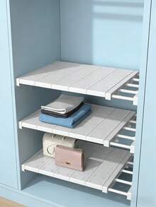 Expandable Wardrobe Storage Space, With Tiered Shelves, Cabinet With Tiered Shelves, Shoe Cabinet, Bathroom And Kitchen Storage Racks - Multi-Tier Kitchen And Bathroom Cabinet Storage Racks - Multicolor - View 3