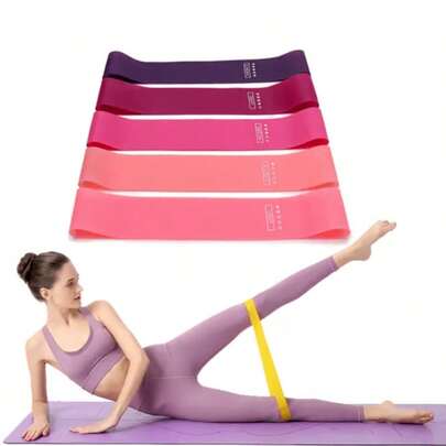 Set de 5 bandas de resistencia, 5-40 lbs, equipo de ejercicio portátil de color púrpura degradado, bandas de estiramiento, bucles de resistencia, entrenamiento de fuerza para piernas, glúteos, brazos, ideal para yoga, pilates, entrenamiento con resistencia, gimnasia y danza, nivel de tensión ligero para entrenamiento en interiores, gimnasio en casa, accesorios de fitness, equipo de yoga, regalos para hombres y mujeres