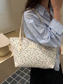 2026 Spring New Sweet Tote Bag, Women's Large Capacity Shoulder Bag, Versatile Underarm Bag - White - View 4