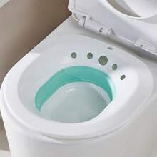 1Pc Collapsible Sitz Bath For Toilet Seat Over The Toilet Perineal Soaking Basin With Drainage Holes For Postpartum Care And Elderly Daily Hygiene Essentials - Pink - View 11