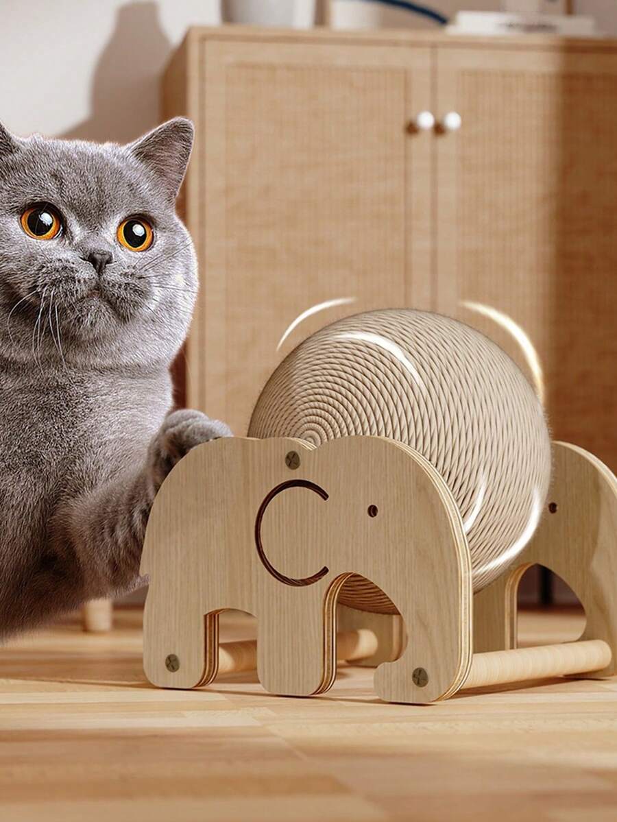 新款剑麻防抓不掉毛猫抓球，垂直猫抓板，猫爬架，猫玩具，自娱自乐神器，猫兔都爱玩带铃铛的毛线球，适合所有品种