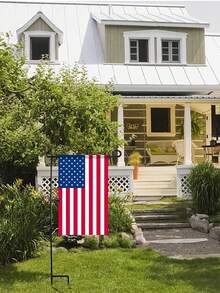 1 Stück Outdoor Garten Metallfahnenmast Set, mit windabweisenden Clips & Federverschlüssen, ideal für Gartendekorations-Enthusiasten & Gartenfahnennutzer als Outdoor-Gartendekoration - A - Übersicht 4