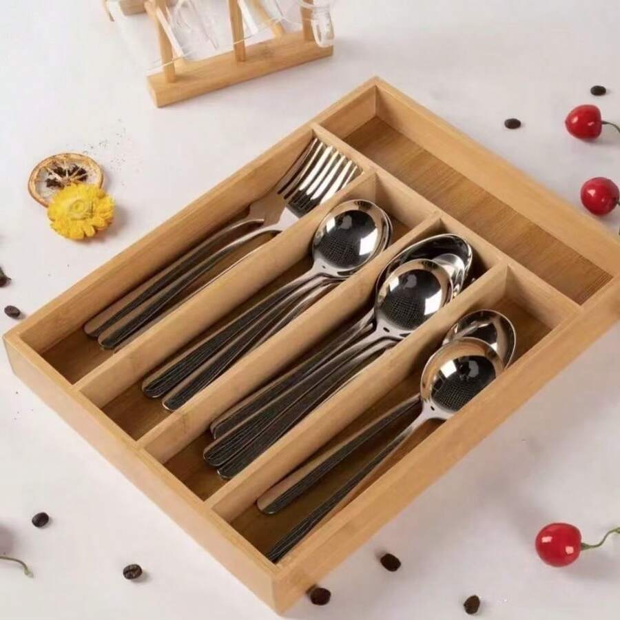 1 件装竹制厨房抽屉收纳盒 - 餐具托盘及银器收纳盒，适用于厨房装饰、秋季装饰、节日装饰、房间装饰、家居装饰、卧室装饰、万圣节装饰、圣诞节装饰、万圣节、万圣节装饰、圣诞节、圣诞节装饰、秋季装饰、圣诞节装饰，兼具收纳和整理功能。 - 卡其色 - 查看 1