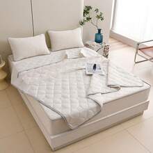 1 pieza Edredón de verano blanco - Manta de enfriamiento sedosa, aspecto limpio para habitación con aire acondicionado - Blanco - Ver 6