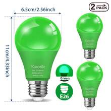 Bóng đèn LED nhiều màu Kasotile, công suất 9W, đế E26, thích hợp trang trí phòng ngủ, đám cưới, Halloween, Giáng sinh, tiệc tùng, quán bar, đèn dây, thay thế bóng đèn cũ, điện áp AC 85V-265V, không điều chỉnh độ sáng, 2 gói. - 9W - Xem 11