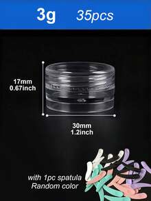 25个3克/5克透明小塑料化妆品容器，透明样品罐，眼影/唇膏容器，旅行装化妆品样品瓶，空小瓶，适合感恩节、万圣节和圣诞节 - 無色 - 查看 24