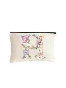 Cosmetic Bag With A-Z Letter Floral Pattern, Portable Makeup Bag, Zipper Multifunctional Storage Bag, Portable Storage Bag, Toiletry Bag, Lightweight, Suitable For Young Men And Women, Jewelry Accessories, Perfect For Back To School, Birthday, Holiday, Teacher's Day Gifts, Creative Teacher Gift Toiletry Bag, Skincare Bag, Toiletry Bag, Women's Travel Essential, Large Capacity Women's Travel Bag - View 16