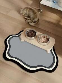 1pc Anti-Slip Pet Mat, Suitable For Cats & Dogs, Quick-Drying & Absorbent, Nordic Style Indoor Floor Mat, Durable Pet Pad With Cute Design - Multicolor - View 4