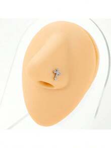 1 chiếc khuyên mũi hình chữ L thiết kế hình thánh giá bằng đá Cubic Zirconia mạ bạc, trang sức xỏ mũi kiểu Y2K dành cho nữ. - loại L - Xem 4