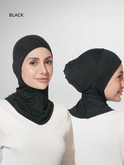 1件装女士纯色腈纶混纺拉法帽，弹性颈套，打底头巾，透气舒适弹力宽边吸汗带，多功能运动头巾，适合日常生活、瑜伽、健身和时尚穿搭