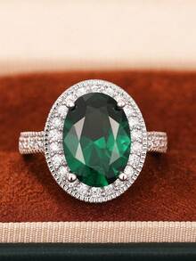 1 chiếc nhẫn nữ đính đá Cubic Zirconia quyến rũ, thích hợp làm quà tặng đám cưới, lễ đính hôn, kỷ niệm, quà tặng ngày Valentine. - 1 # - Xem 22
