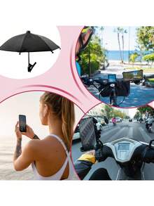 Porte-téléphone portable parapluie, parapluie mignon imperméable anti-éblouissement avec support de téléphone, mini parapluie avec protection UV, convient pour la pluie légère, pare-soleil universel pour téléphone, visière anti-éblouissement pour téléphone portable pour l'extérieur, accessoire essentiel de voyage, de fitness et d'étude, nécessité pour les vacances et le camping, choix de printemps et d'été, cadeaux pour demoiselles d'honneur - multicolore - Voir 5
