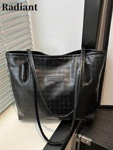 Large Capacity Fashionable Versatile Women's Shoulder Bag, New Tote Bag, Excellent Design, Suitable For School, Work And Shopping (No Pendant) - Black - View 11