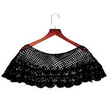 New Korean Style Dress Lace Small Cape All-Matching Hollow Blouse Women's Summer Small Coat Small Waistcoat Sleeveless Shirt - Họa tiết hoa mai (màu đen) - Xem 7