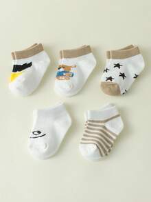 5 đôi tất hoạt hình dễ thương cho bé, tất thoáng khí cho bé sơ sinh, phù hợp mọi mùa. - Nhiều màu - Xem 7