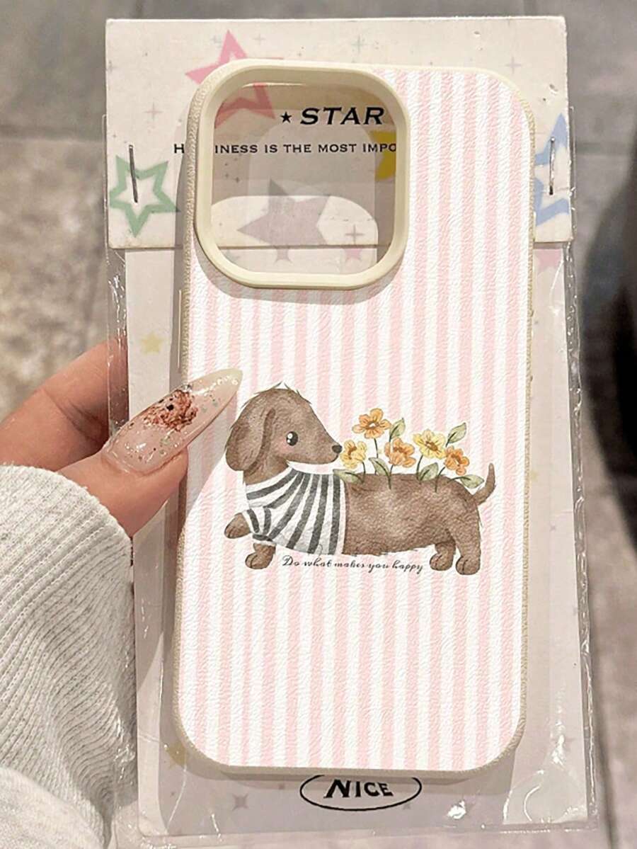 1件装全新创意图案独特皮革纹理手绘小狗设计加厚防震保护手机壳，兼容苹果17 Pro Max/Air、16、11/12/13/14 Plus/XR/7/8 Plus/15 Pro Max，以及三星Galaxy A12/A13/A53/A71/A23、S21/S22 Plus/S20 FE/S21 Ultra/S23/S24/S25 - 白色 - 查看 1