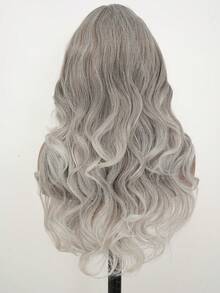 Synthetic Heat Resistant 13x6 Long Body Wavy Hair Pre-Plucked Hairline Synthetic HD Lace Front Wigs 24 Inch Grey Highlights Synthetic Hair Per Plucked Natural Hairline Daily Used High Quality For Girl Women Cosplay Natural Looking Good Quality Synthetic Soft Wig Christmas New Year Carnival Music Festival Use - Multicolor - View 9