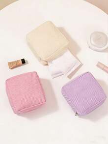 1 pieza Bolsa de almacenamiento de toallas sanitarias de gran capacidad, organizador portátil de toallas sanitarias, bolsa de almacenamiento multifuncional, adecuada para cosméticos, toallas sanitarias, lápices labiales, monedas, bolsa de artículos de tocador de viaje (adecuada para niñas, mujeres, damas), cosméticos para adolescentes y mujeres, útiles escolares, útiles de oficina y útiles escolares - Multicolor - Ver 9