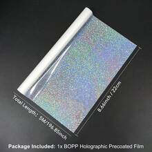 BOPP Holographic Precoated Film 22cm X 5m Clear Star Pattern Waterproof Thermal Laminating Roll Compatible With Laminators For DIY Paper Crafts, Stickers, Card Making, Photo Protection - 22cm X 5m - View 17