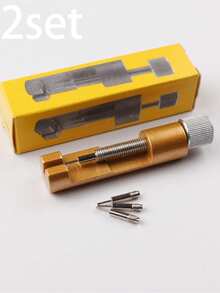 5/2/1pcs Adjustable Detachable Watch Band Connector Remover Tool, Full Metal Watch Band Connector Disassembly Tool, DIY Repair Accessories - Gold - View 7