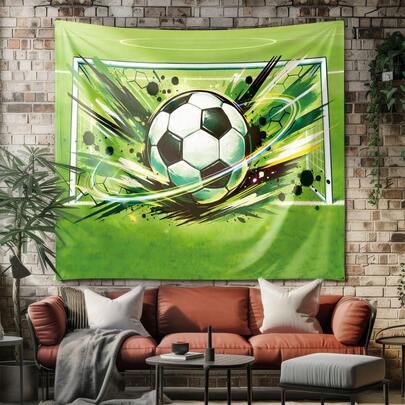 1 chiếc chăn nỉ in hình graffiti khung thành bóng đá, nhiều kích cỡ, mềm mại, thân thiện với da, phù hợp cho mọi mùa, có thể dùng làm khăn trải giường, khăn phủ ghế sofa, chăn ngủ trưa, phong cách thể thao, phù hợp với phòng ngủ của bé trai/thanh thiếu niên, dành cho người hâm mộ bóng đá.