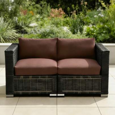 1件装户外纯色牛奶丝沙发垫套，现代简约高弹防尘可拆卸水洗沙发套，四季皆宜，适用于花园、阳台、庭院、卧室、客厅