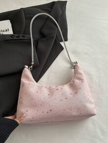 Túi tote vải canvas họa tiết ngôi sao lấp lánh phong cách Hàn Quốc mới, túi xách tay cỡ lớn tiện dụng hàng ngày, túi du lịch và túi đeo vai. - Hồng - Xem 9