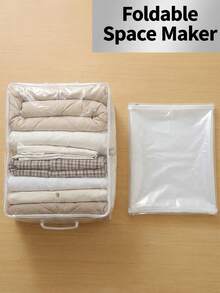 Large Storage Bag, Transparent Garment Organizer Bag, High Capacity Clothes, Bedding, Pillow, Toy Storage Bag, Dust-Proof Moisture-Proof Portable Storage Box, Bedroom Closet Storage, Back To School Essential - Multicolor - View 11