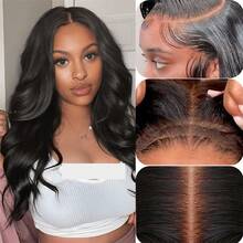 8-22Inch Wear And Go Glueless Wigs Human Hair 200% Density Pre Plucked Pre Cut 13x4 HD Body Wave Lace Closure Wigs Human Hair For Women 5x5 Glueless Human Hair Wig Wear To Go Natural Black - SNatural - 查看 4