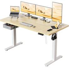 Devoko Gunji 160/180 Cm Height Adjustable Desk, L-Shaped Electric Standing Desk, Height Adjustable, Electric With 4-Function Memory, Ergonomic Gaming Table With Cable Management Tray, Hooks - 查看 3